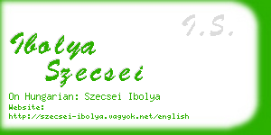 ibolya szecsei business card